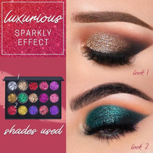 Load image into Gallery viewer, PrettyS⢠Sparkly Glitter Eyeshadow Palette (15 Shades)